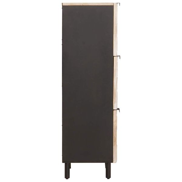 vidaXL Highboard mit T&uuml;r Wei&szlig;e gewaschene Oberfl&auml;che 40 x 33 x 110 cm