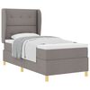 vidaXL Boxspringbett mit Matratze Dunkelgrau 90x190 cm Taupe Stoff