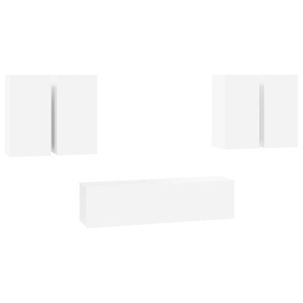 vidaXL 6-tlg. TV-Schrank-Set Wei&szlig; Holzwerkstoff