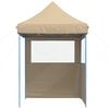 vidaXL Partyzelt Faltbar Pop-Up mit 2 Seitenteilen Beige