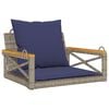 vidaXL H&auml;ngesessel mit Kissen Grau 63x62x40 cm Poly Rattan