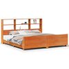 vidaXL Massivholzbett ohne Matratze Wachsbraun 200x200 Kiefernholz