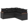 vidaXL Patio Sofa Set 5-Sitzer Black