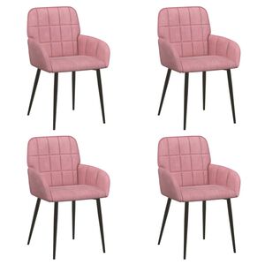 vidaXL Esszimmerst&uuml;hle 4 pcs Samt Rosa 57 x 50 x 85 cm