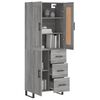 vidaXL Highboard Grau Sonoma 69,5x34x180 cm Holzwerkstoff