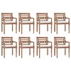 vidaXL 9-tlg. Garten-Essgruppe mit Wei&szlig;en Kissen Massivholz Teak