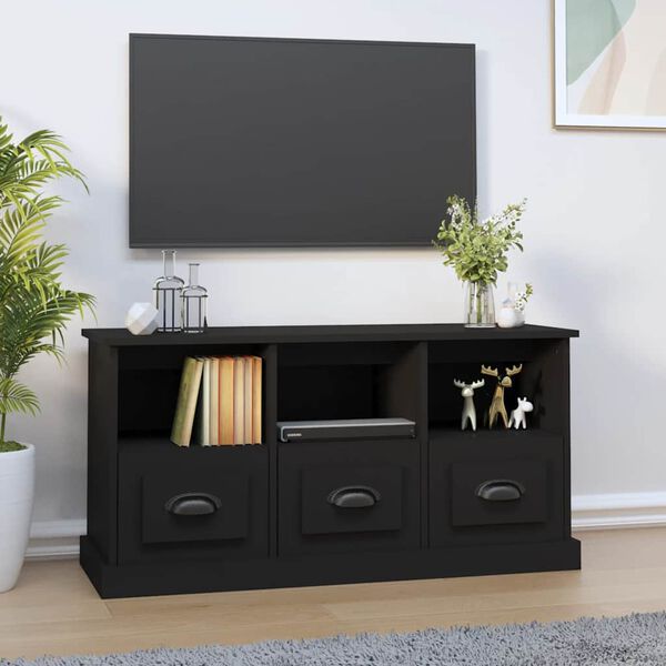vidaXL TV-Schrank Schwarz 100x35x50 cm Holzwerkstoff