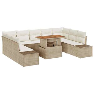 vidaXL Gartensofa-set 10 stk. Beige