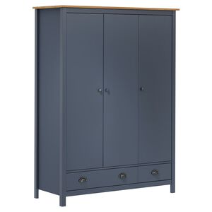 vidaXL Kleiderschrank mit 3 T&uuml;ren Hill Grau 127x50x170 cm Kiefernholz