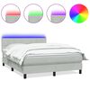 vidaXL Boxspringbett mit Matratze & LED Hellgrau 160x210 cm Samt