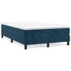 vidaXL Boxspringbett mit Matratze Dunkelblau 120x190 cm Samt