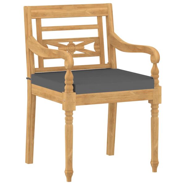 vidaXL 5-tlg. Garten-Essgruppe mit Kissen Massivholz Teak