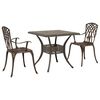 vidaXL Gartentisch Set 3 pcs Bronze Gussaluminium