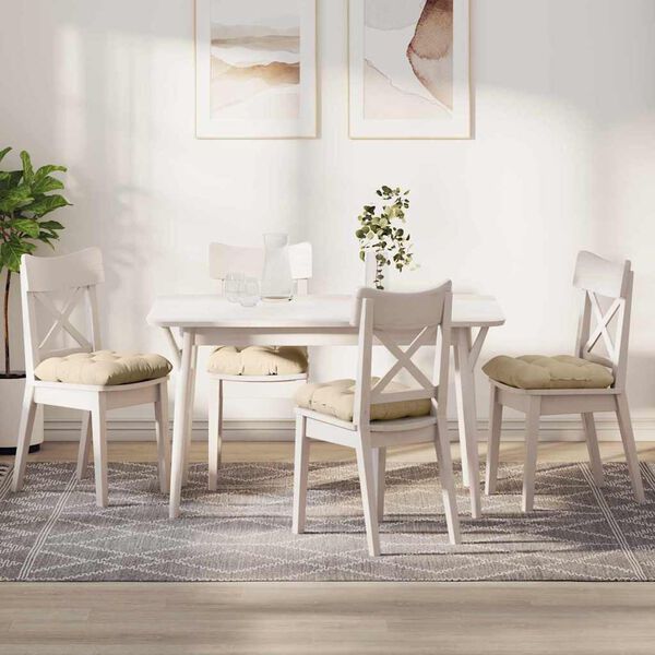 vidaXL Sitzkissen 4 pcs Creme 40 x 40 cm Mikrofaserstoff