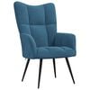 vidaXL Relaxsessel mit Hocker Blau Samt