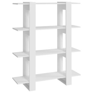 vidaXL B&uuml;cherregal/Raumteiler Wei&szlig; 100x30x123,5 cm