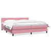 vidaXL Boxspringbett mit Matratze Rosa 180x220 cm Samt