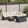 vidaXL Gartensofa-set mit Speicher 9 pcs Schwarz und Creme Poly-Rattan