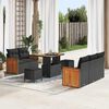 vidaXL Gartensofa-set mit Kissen 10 pcs Schwarz Poly-Rattan