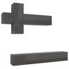 vidaXL 7-tlg. TV-Schrank-Set Hochglanz-Grau Holzwerkstoff