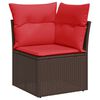 vidaXL 6-tlg. Garten-Sofagarnitur mit Kissen Braun Poly Rattan