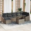 vidaXL Garten-Sofa-Set mit Kissen mit Speicher 8 pcs Grau