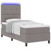 vidaXL Boxspringbett mit Matratze mit LED Taupe 100 x 200 cm Stoff
