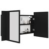 vidaXL LED-Bad-Spiegelschrank Schwarz 80x12x45 cm Acryl