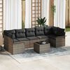 vidaXL Gartensofa-set mit Kissen mit Speicher 8 pcs Grau Poly-Rattan