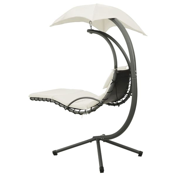 vidaXL Garten-Schaukelstuhl Creme und Grau 190x90x200 cm Stoff