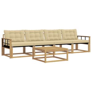 vidaXL Outdoor-Sofagarnitur 5 pcs Wei&szlig; und Beige 79 x 79 x 37 cm