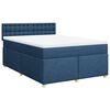vidaXL Boxspringbett mit Matratze Blau 160x200 cm Stoff