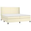 vidaXL Boxspringbett mit Matratze Creme 200x200 cm Kunstleder
