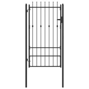 vidaXL Zauntor HORST 100 x 175 cm Metall Schwarz Abschlie&szlig;bar