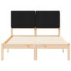 vidaXL Bettgestell mit gepolstertem Kopfteil Schwarz 135 x 190 cm