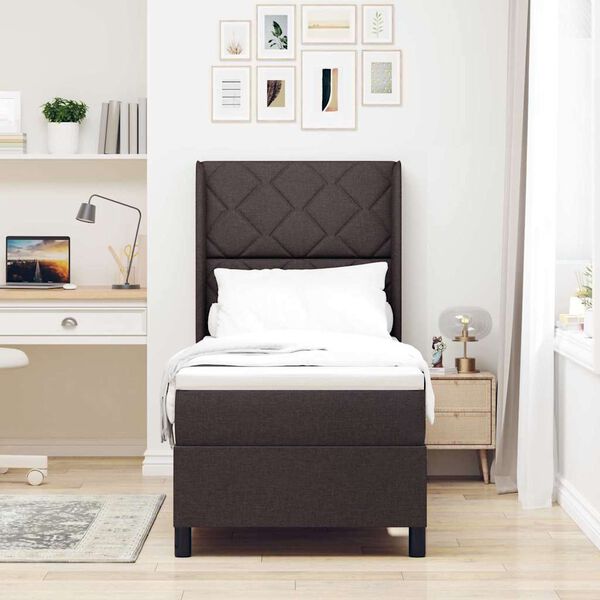vidaXL Boxspringbett mit Matratze Dunkelbraun 200 x 80 cm Stoff