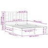 vidaXL Massivholzbett 135x190 cm