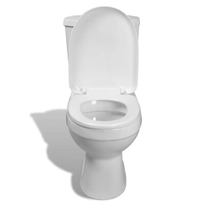 vidaXL Toilette mit Spülkasten Weiß