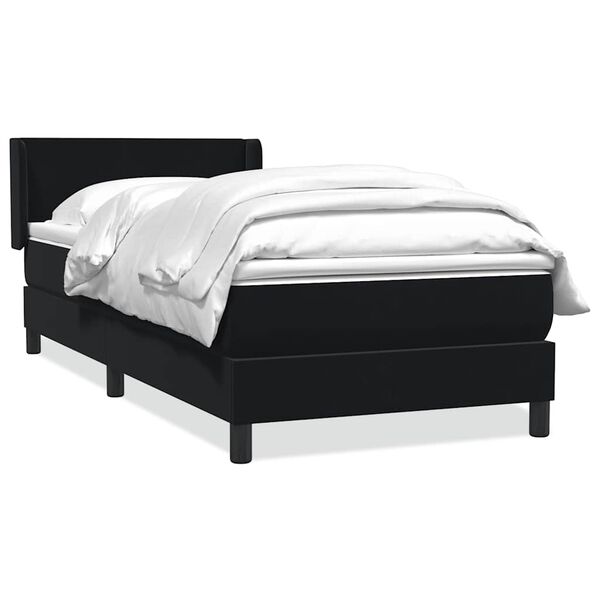 vidaXL Boxspringbett mit Matratze Schwarz 80x210 cm Samt