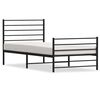 vidaXL Bettgestell mit Kopf- und Fu&szlig;teil Metall Schwarz 107x203 cm