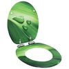 vidaXL Toilettensitz Soft-Close-Deckel MDF Gr&uuml;n Wassertropfen-Design