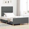vidaXL Bettgestell mit Kopfteil Dunkelgrau 120 x 190 cm Stoff