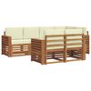 vidaXL Sofagarnituren 7 pcs Natur und Creme Massivholz Akazie