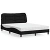 vidaXL Bett mit Matratze "Hvar" Schwarz 120x200 cm Stoff