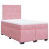 vidaXL Boxspringbett mit Matratze Rosa 120x190 cm Samt