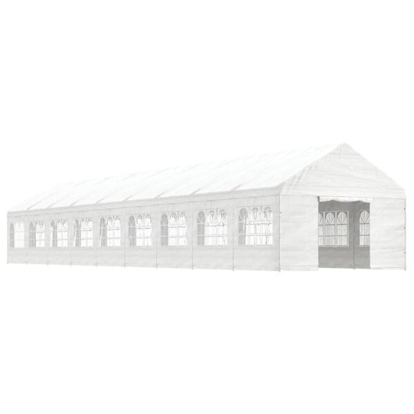 vidaXL Pavillon mit Dach Wei&szlig; 20,07x4,08x3,22 m Polyethylen