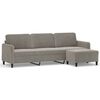 vidaXL 3-Sitzer-Sofa mit Hocker Hellgrau 210 cm Samt
