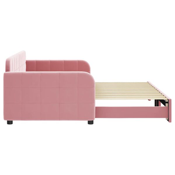 vidaXL Tagesbett Ausziehbar Rosa 90x200 cm Samt