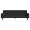 vidaXL Schlafsofa 2-Sitzer mit 2 Kissen Schwarz Samt