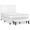 vidaXL Boxspringbett mit Matratze Wei&szlig; 140x200 cm Kunstleder